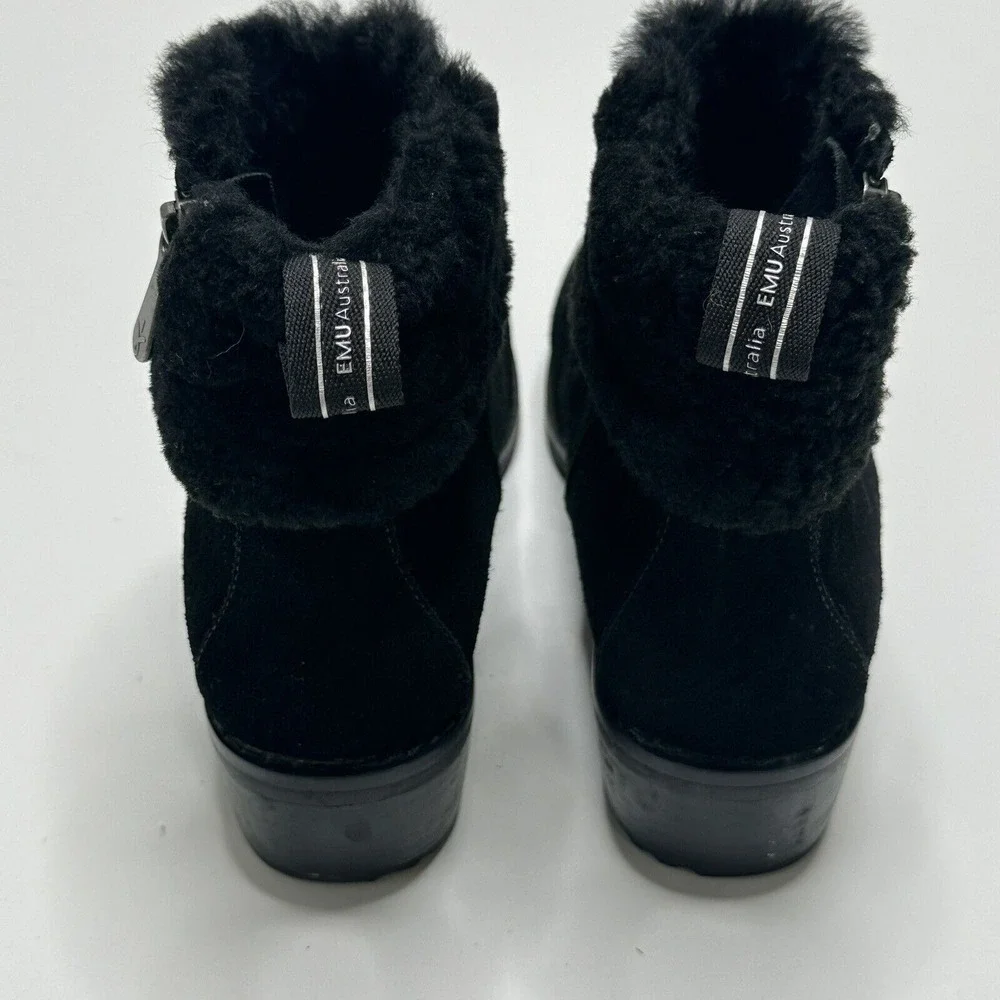 EMU Australia Merck W12400 Ankle Boots Black Womens Size 7‎ Suede